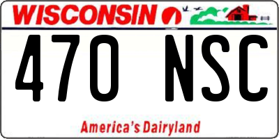 WI license plate 470NSC