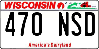 WI license plate 470NSD
