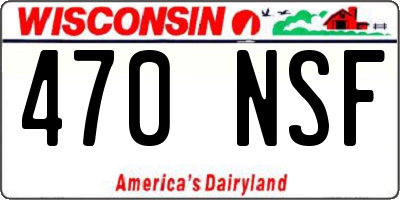 WI license plate 470NSF