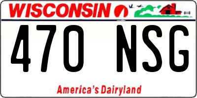 WI license plate 470NSG