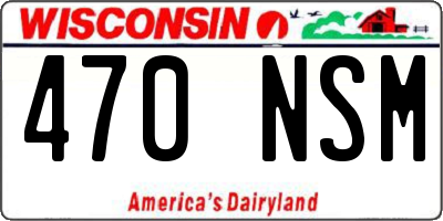 WI license plate 470NSM