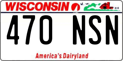 WI license plate 470NSN