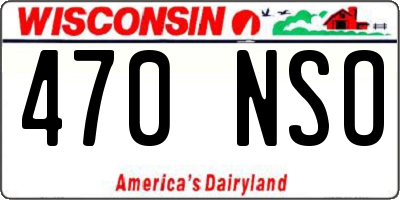 WI license plate 470NSO