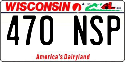 WI license plate 470NSP