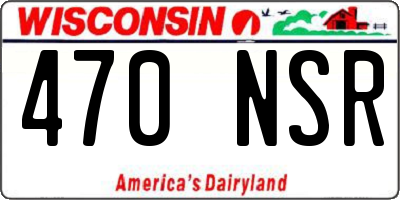 WI license plate 470NSR