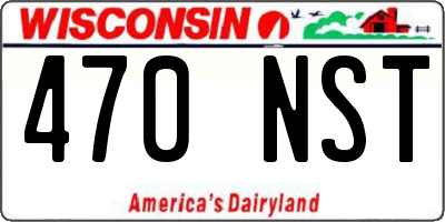 WI license plate 470NST