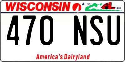 WI license plate 470NSU