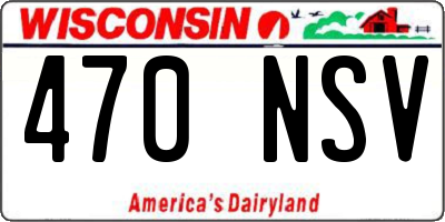 WI license plate 470NSV