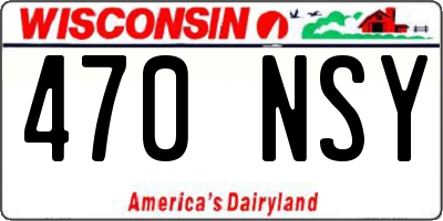 WI license plate 470NSY