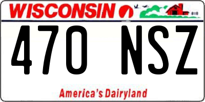 WI license plate 470NSZ
