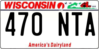 WI license plate 470NTA
