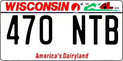 WI license plate 470NTB