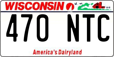 WI license plate 470NTC