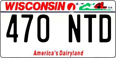 WI license plate 470NTD