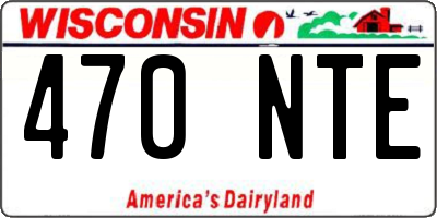 WI license plate 470NTE