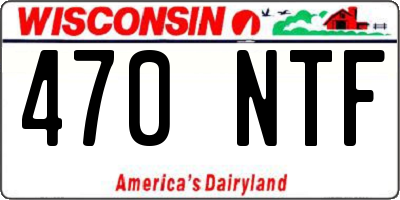 WI license plate 470NTF