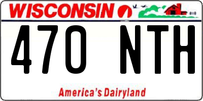 WI license plate 470NTH