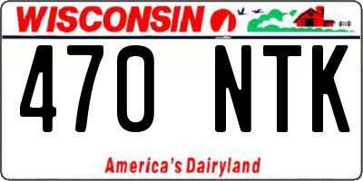 WI license plate 470NTK