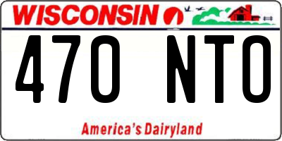 WI license plate 470NTO