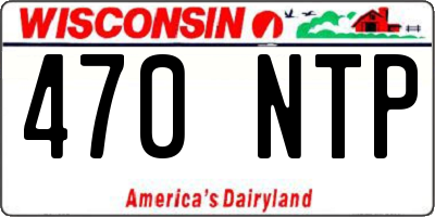 WI license plate 470NTP