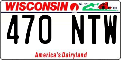 WI license plate 470NTW