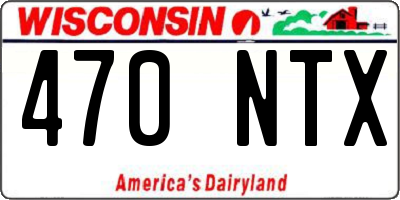 WI license plate 470NTX