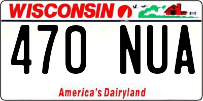 WI license plate 470NUA