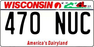 WI license plate 470NUC