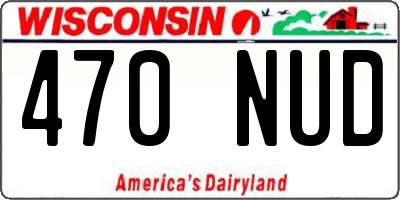 WI license plate 470NUD