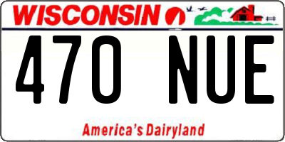 WI license plate 470NUE