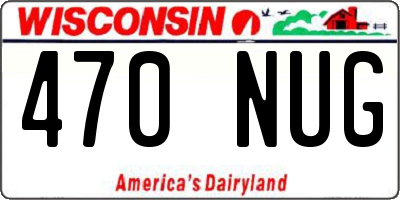 WI license plate 470NUG
