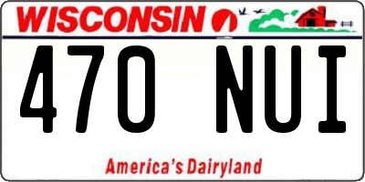 WI license plate 470NUI