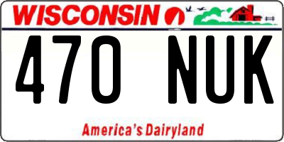 WI license plate 470NUK