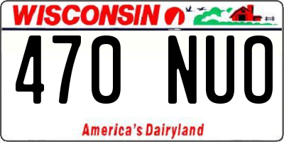 WI license plate 470NUO