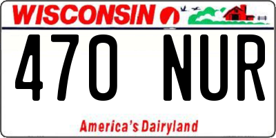 WI license plate 470NUR