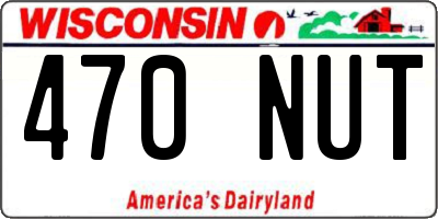 WI license plate 470NUT