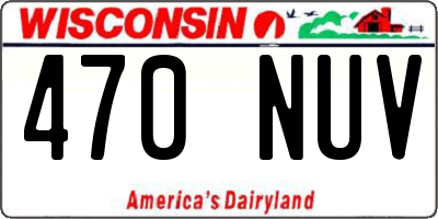 WI license plate 470NUV