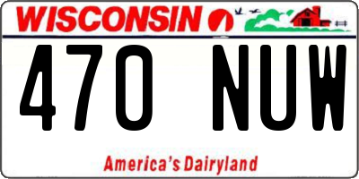 WI license plate 470NUW
