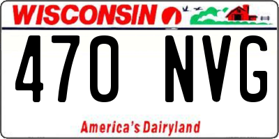 WI license plate 470NVG