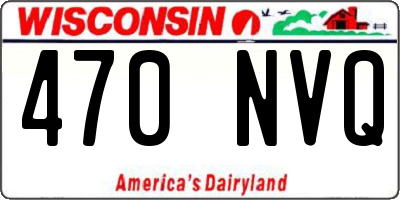 WI license plate 470NVQ