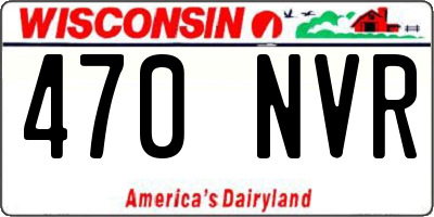 WI license plate 470NVR