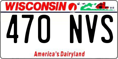 WI license plate 470NVS
