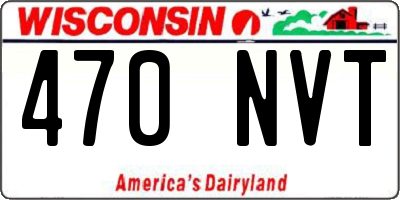 WI license plate 470NVT