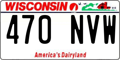 WI license plate 470NVW