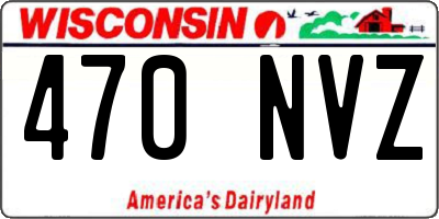 WI license plate 470NVZ