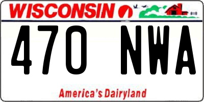 WI license plate 470NWA