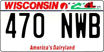 WI license plate 470NWB