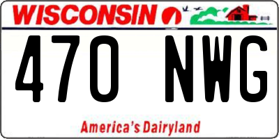 WI license plate 470NWG