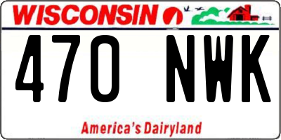 WI license plate 470NWK