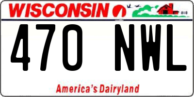 WI license plate 470NWL